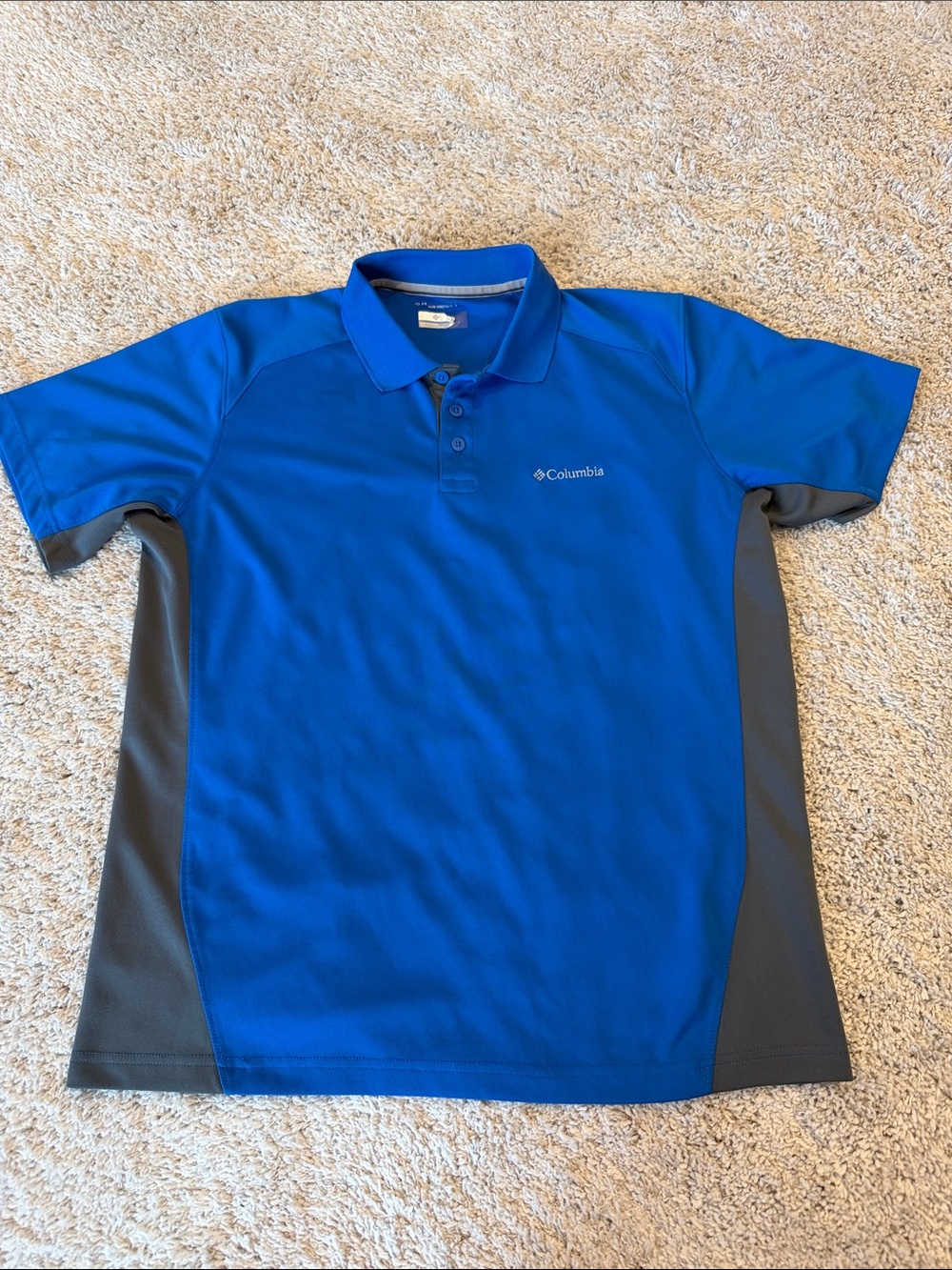 Columbia Royal Blue Polo with Gray Side Panels